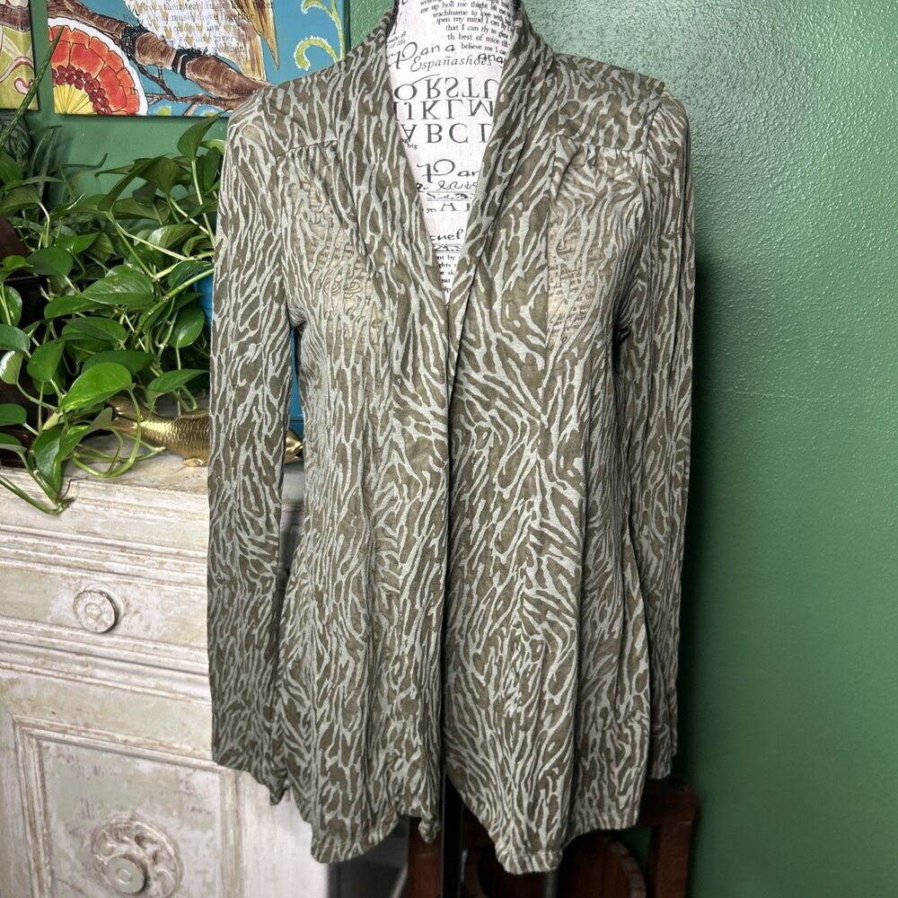 INC Olive Green Burnout lightweight Jacket. M Fairy Boho Grunge Goblin Witchy M